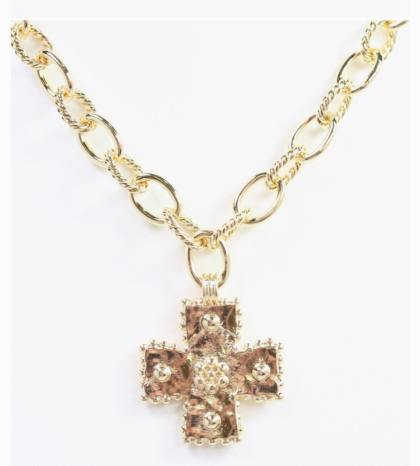 Maria Cross Charm Necklace