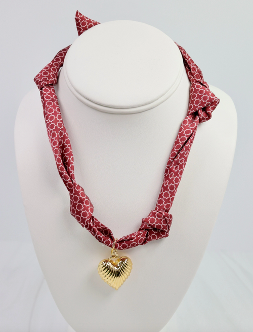 *LAST ONE* Gigi Scarf Necklace- Burgundy