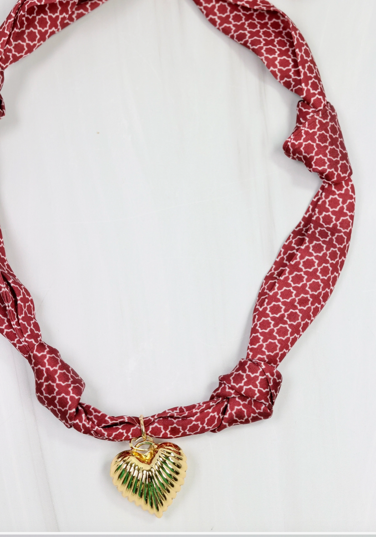 Gigi Scarf Necklace- Burgundy