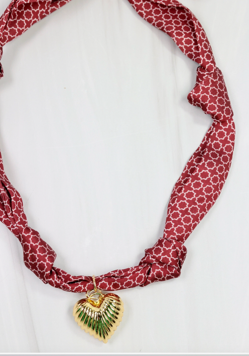 *LAST ONE* Gigi Scarf Necklace- Burgundy