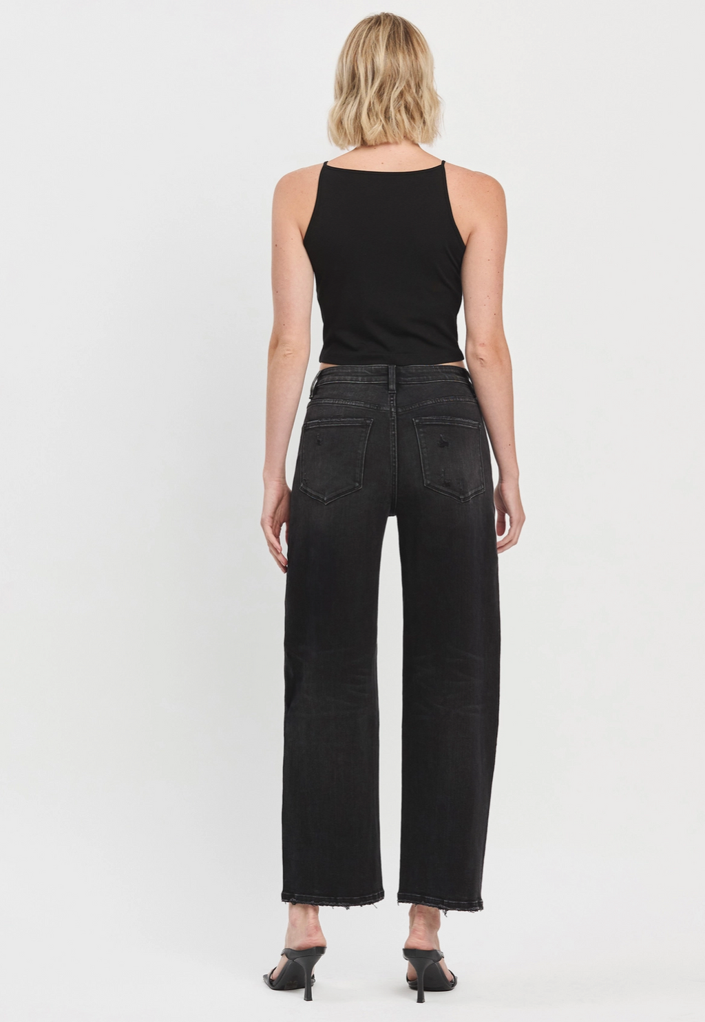 Super High Rise Barrel Jeans (Black)