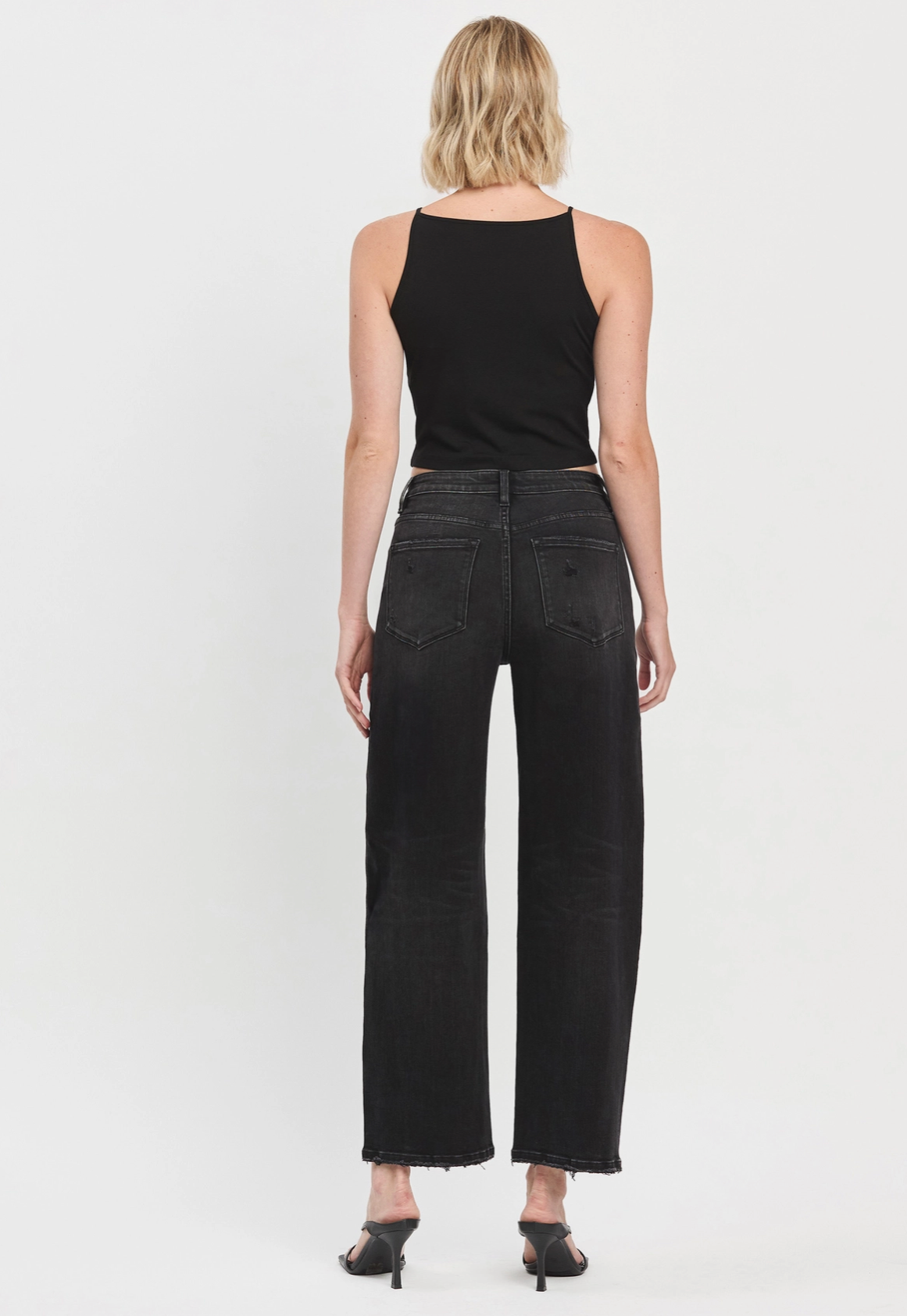 Super High Rise Barrel Jeans (Black)