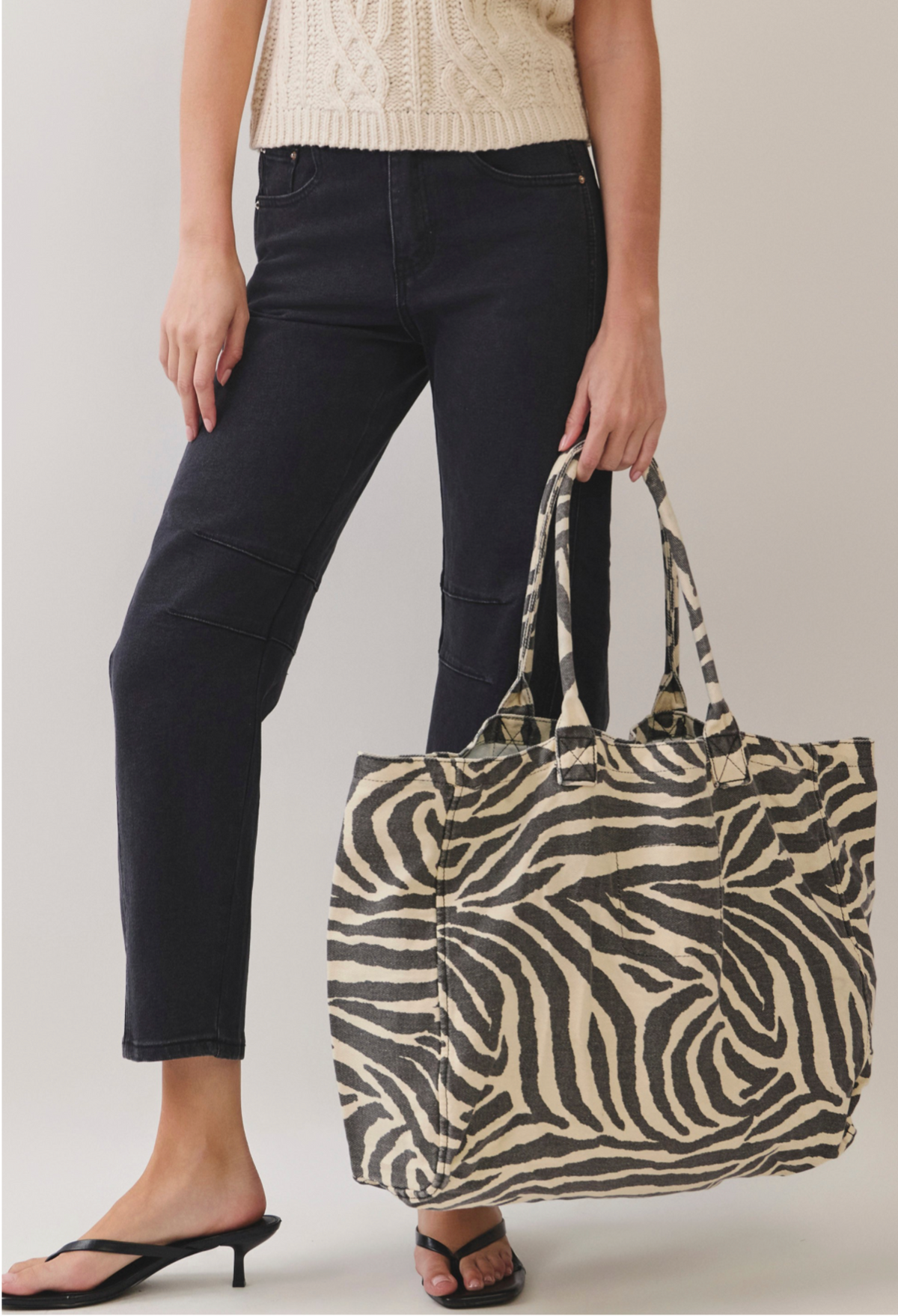 Zebra Canvas Tote